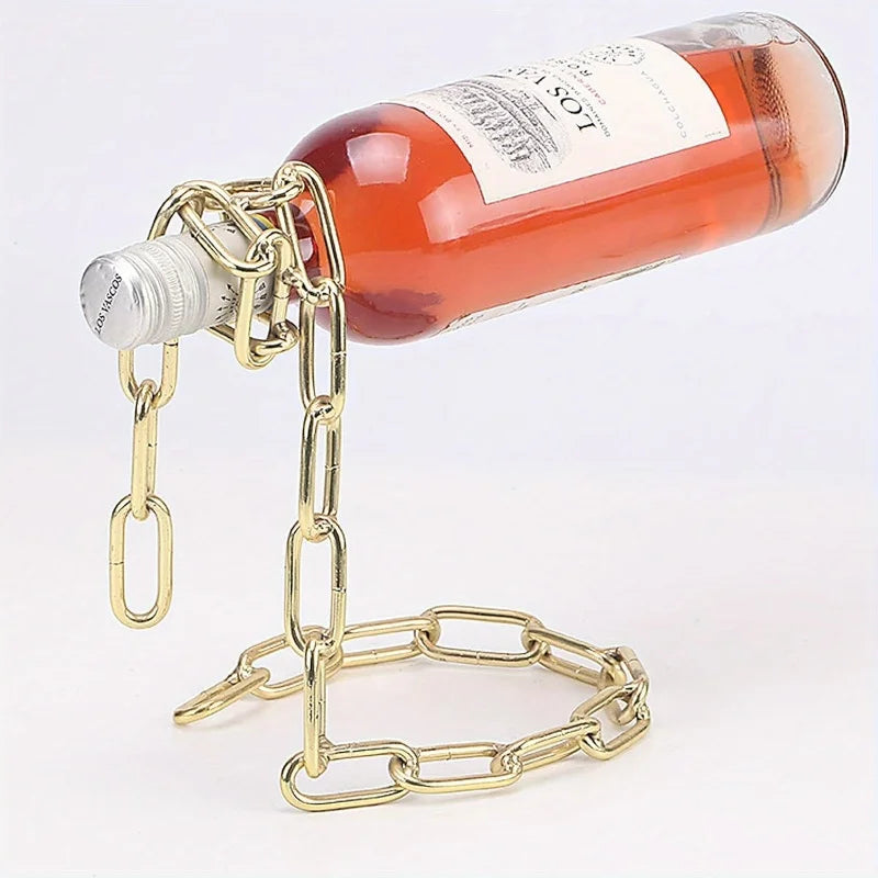 Soporte de Botella de Vino en Forma de Cuerda Mágica – Diseño Serpenteante Suspendido para Decoración del Hogar