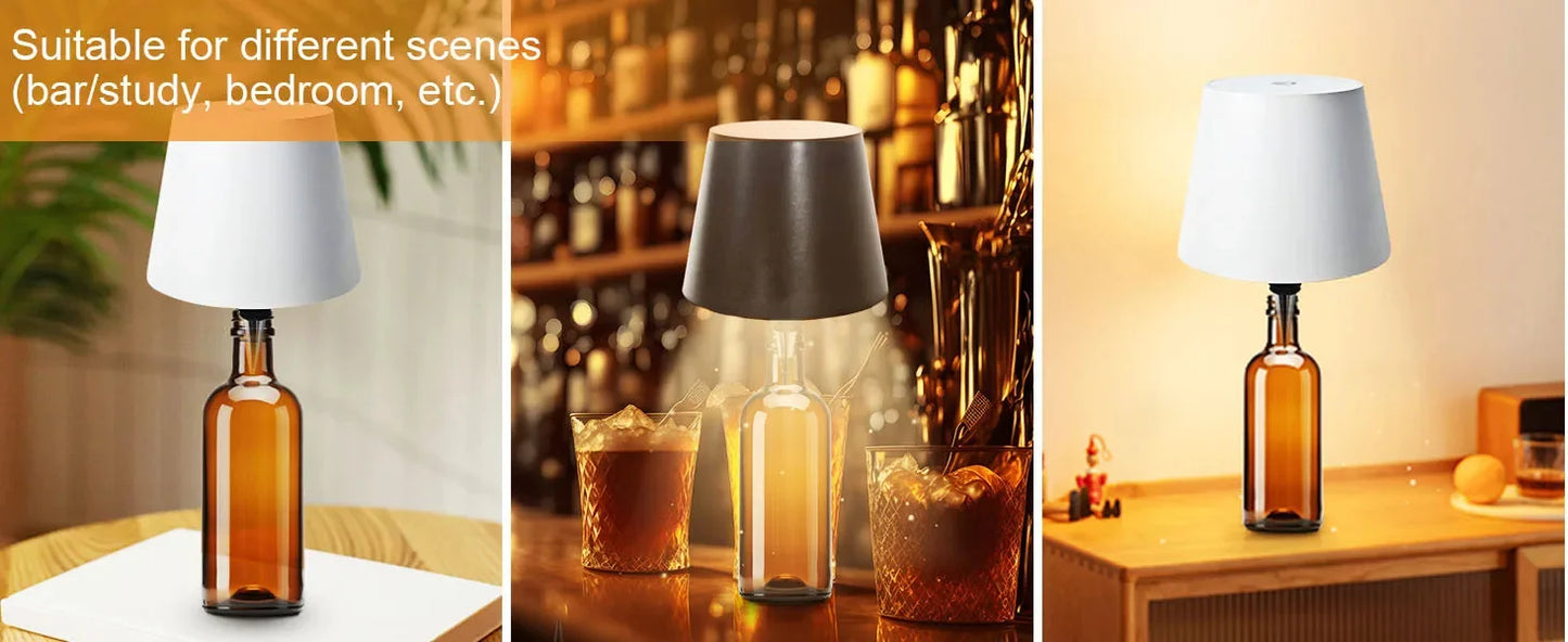 Luz Táctil de 3 Colores con Brillo Regulable para Escritorio, Bar o Decoración con Botellas de Vino