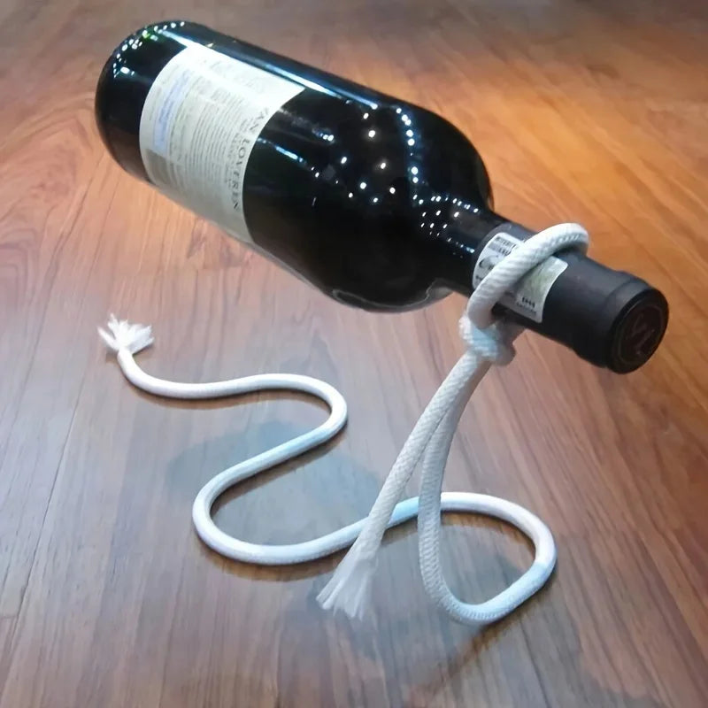 Soporte de Botella de Vino en Forma de Cuerda Mágica – Diseño Serpenteante Suspendido para Decoración del Hogar